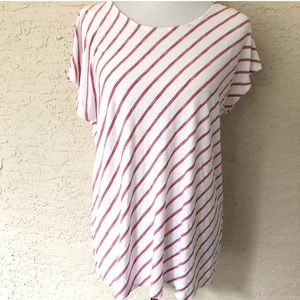 Chicos T-shirt Size 1 Medium Petite Red White